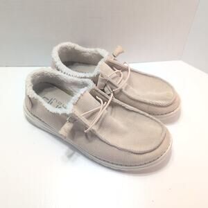 Hey Dude Wendy Corduroy Cream Women's 8
